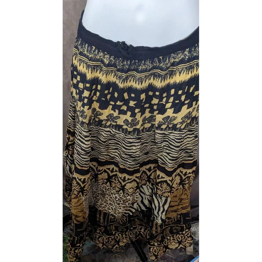 Vintage White Stag Animal Print Maxi Skirt
